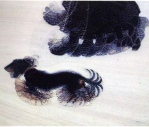 贾科莫·巴拉，《拴着狗的活力》，1912年，布面油画，35 1/2 x 43 1/4 