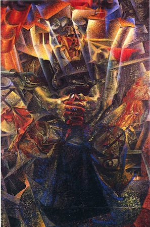 Umberto Boccioni, Materia, 1912(重制1913)，布面油画，226 x 150厘米(Mattioli Collection借给Peggy Guggenheim Collection, Venice)