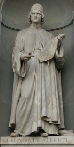 Leon Battista Alberti雕像Giovanni Lusini，位于佛罗伦萨的Uffizi画廊。