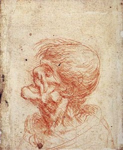 列奥纳多·达·芬奇怪诞头的侧面研究，约1500-1505年。