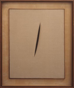 空间概念'等待'1960 Lucio Fontana 1899-1968购买于1964 http://www.tate.org.uk/art/work/t00694