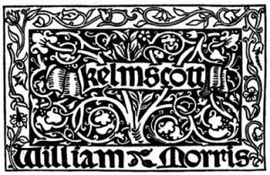 Colophon de Kelmscott出版社- Dessin de Morris pour la marque Kelmscott出版社