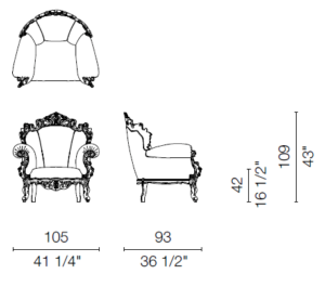普鲁斯扶手椅尺寸。