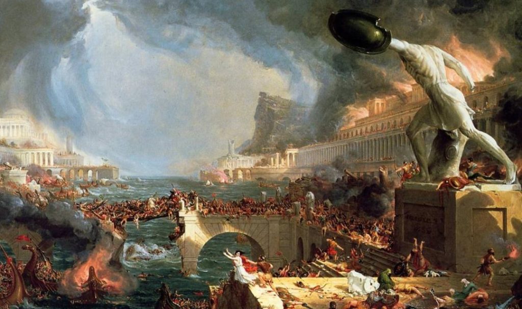 《毁灭》是英国画家托马斯·科尔的一幅画，描绘了罗马帝国的灭亡。