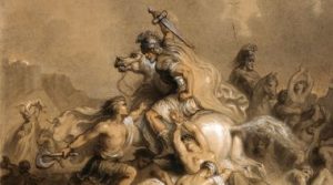 《罗马人和野蛮人之间的战争》(约1850-1855年，西奥多·夏瑟里奥著)