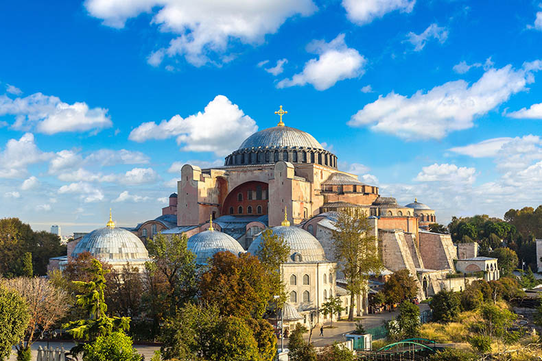 土耳其伊斯坦布尔的圣索菲亚教堂。