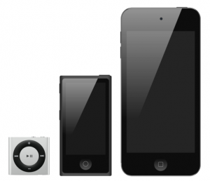iPod Shuffle, iPod Nano, iPod Touch。