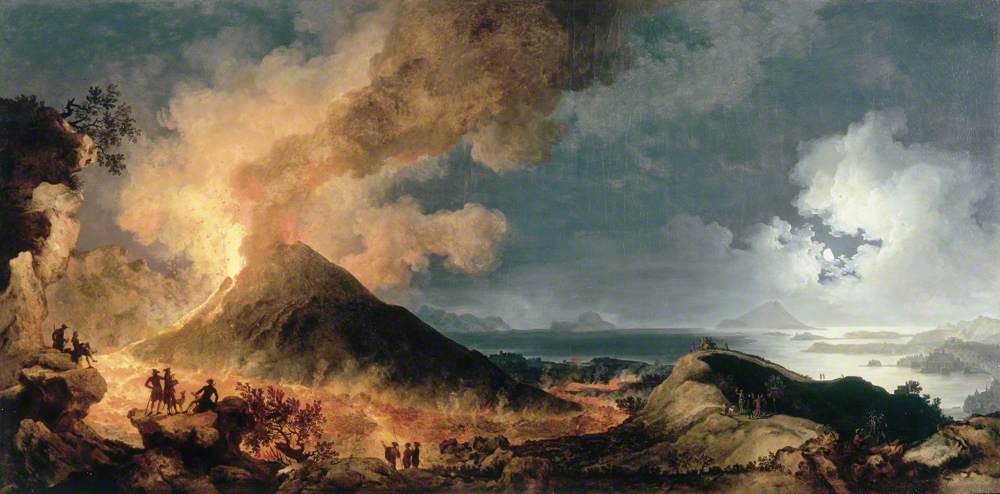 Pierre-jacques Volaire，“由月光爆发了Vesuvius”（1774）。