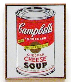 安迪·沃霍尔《金宝汤罐头》中的切达奶酪画布