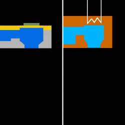 按需掉落法:左侧为压电DOD，右侧为热DOD。