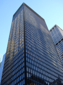 Seagram Building shown from the ground up.