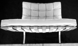 Photo of the Barcelona Chair.