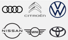 一些流行汽车品牌的新扁平标志的例子