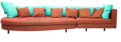 Large Red and Green Sofa ‘Sity’