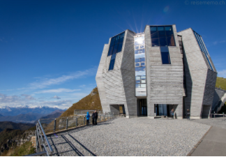 Mario Botta, Restaurant for Monte Generoso, an Alpine mountain located at the border between Switzerland and Italy.