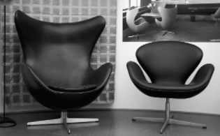 Sedia Uovo e Cigno di Arne Jacobsen