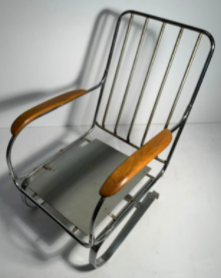 KEM韦伯装饰铬施普林格椅子风格的包豪斯，吉尔伯特罗德- 20世纪初