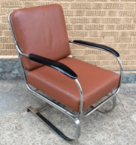 机器时代，由KEM Weber为Lloyd设计的带有悬臂管状铬框架的躺椅-1930-1939