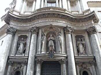 罗马圣卡洛教堂前(1667年)(细节)-建筑师弗朗西斯科·博罗米尼(比松1599年-罗马1667年)