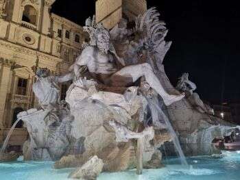 The Fountain of the Four Rivers (1648-1651) by Bernini, located in Piazza Navona.