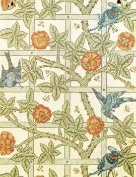 Trellis: pattern with birds, flowers and plants.