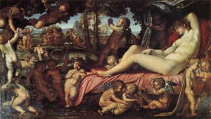 Annibale Carracci，沉睡的维纳斯，1602-1603，布面油画，Musée Condé。