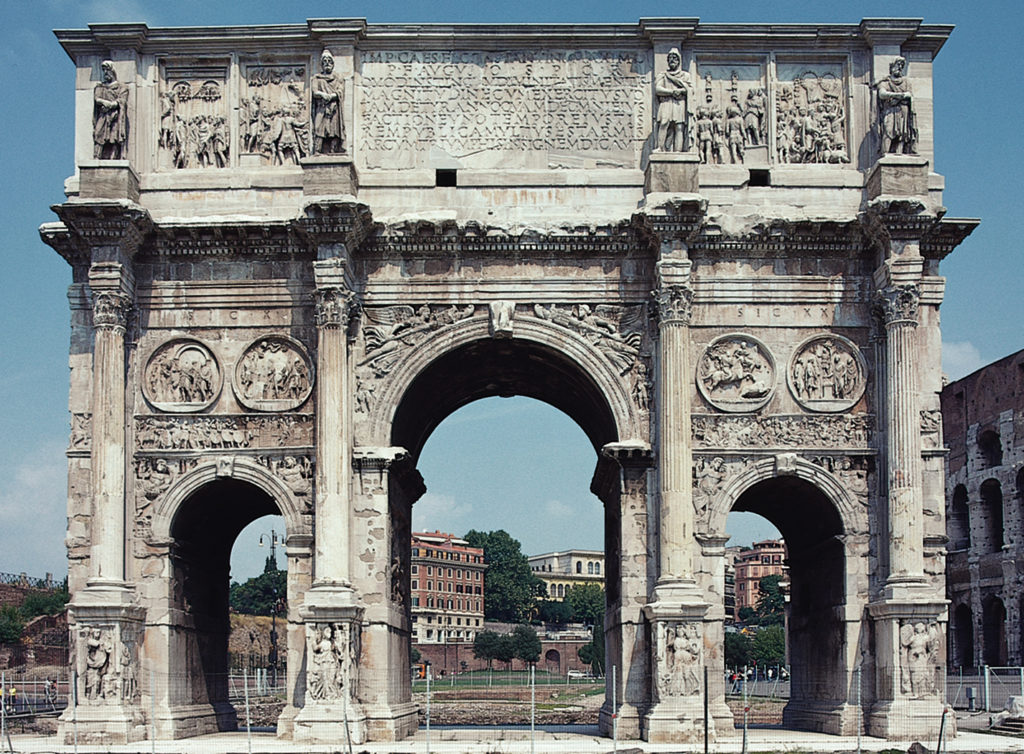 康斯坦丁的拱门，在罗马。一位西方罗马帝国的最后一个地标性建筑。